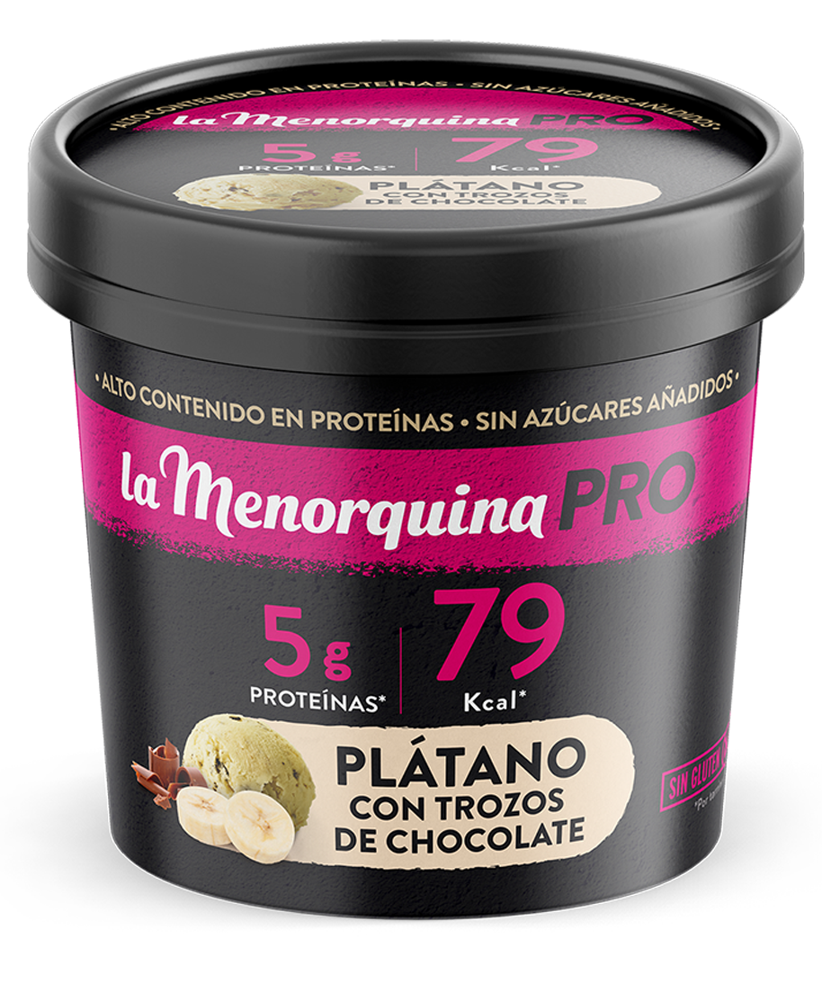 Plátano con trozos de chocolate