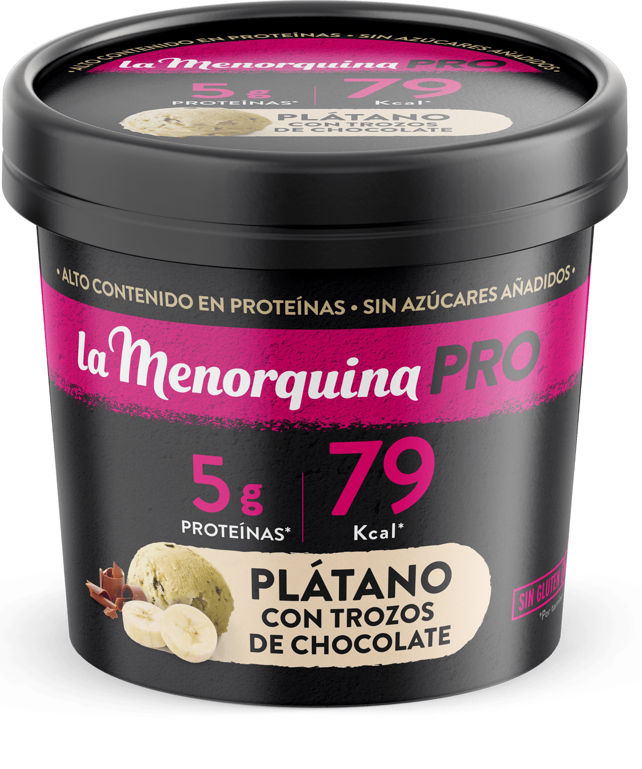Plátano con trozos de chocolate