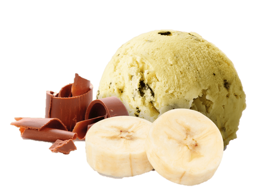 Plátano con trozos de chocolate